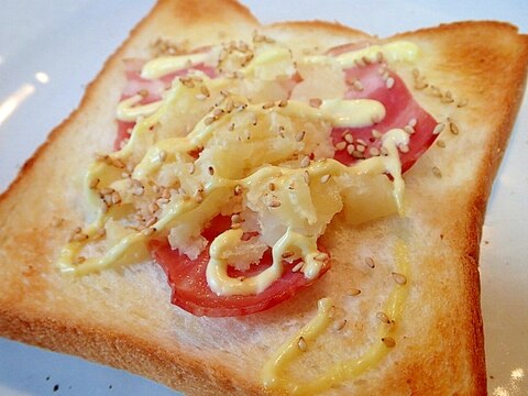 塩麹香る　ベーコンポテトトースト♬